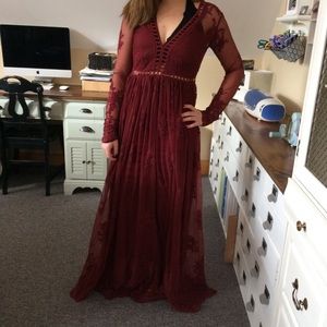 Long sleeve prom dress